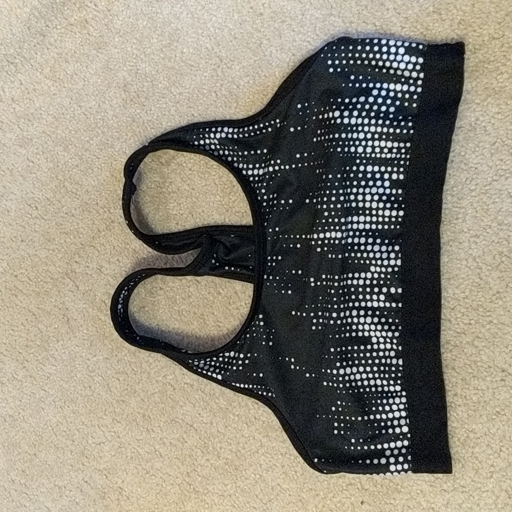 Danskin sports bra, black and white